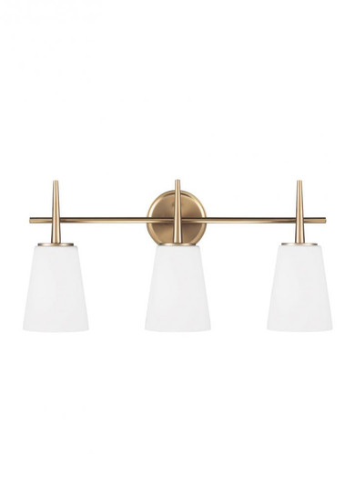 Driscoll contemporary 3-light LED indoor dimmable bath vanity wall sconce in satin brass gold finish (38|4440403EN3-848)