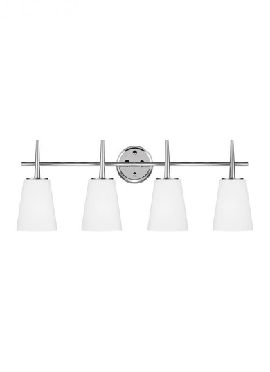 Driscoll contemporary 4-light LED indoor dimmable bath vanity wall sconce in chrome silver finish wi (38|4440404EN3-05)