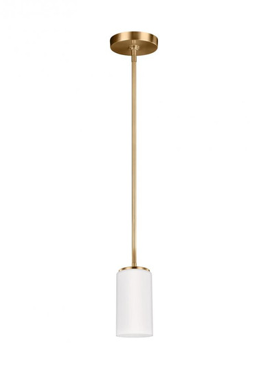 Alturas contemporary 1-light LED indoor dimmable ceiling hanging single pendant light in satin brass (38|6124601EN3-848)