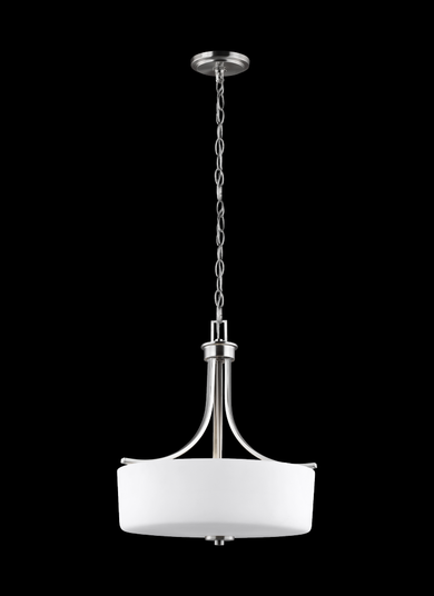Canfield modern 3-light indoor dimmable ceiling pendant hanging chandelier pendant light in brushed (38|6528803-962)