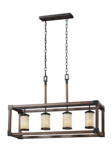 Dunning contemporary 4-light LED indoor dimmable linear ceiling chandelier pendant light in stardust (38|6613304EN3-846)