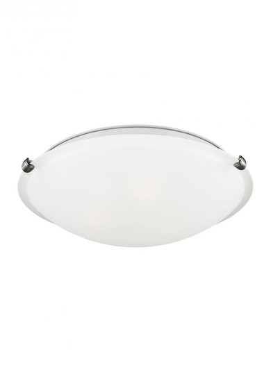 Clip Ceiling transitional 1-light indoor dimmable flush mount in brushed nickel silver finish with s (38|7443593S-962)