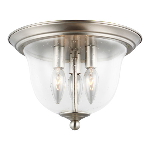 Belton transitional 3-light LED indoor dimmable ceiling flush mount in brushed nickel silver finish (38|7514503EN-962)