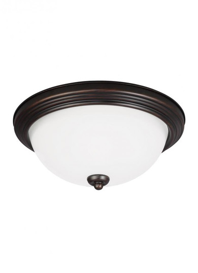 Geary transitional 1-light LED indoor dimmable ceiling flush mount fixture in bronze finish with sat (38|77263EN3-710)