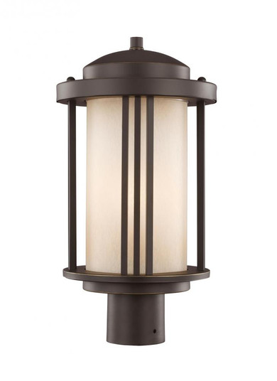 Crowell contemporary 1-light LED outdoor exterior post lantern in antique bronze finish with creme p (38|8247901EN3-71)