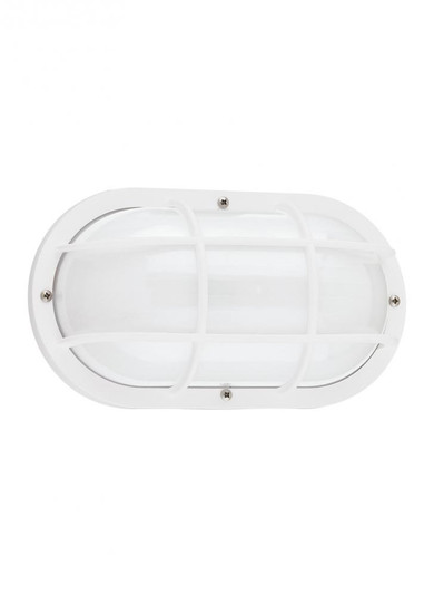Bayside traditional 1-light LED outdoor exterior wall lantern sconce in white finish with polycarbon (38|89806EN3-15)