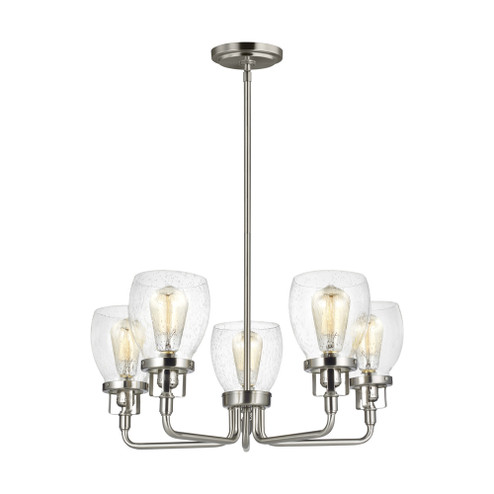Belton transitional 5-light indoor dimmable ceiling up chandelier pendant light in brushed nickel si (38|3214505-962)