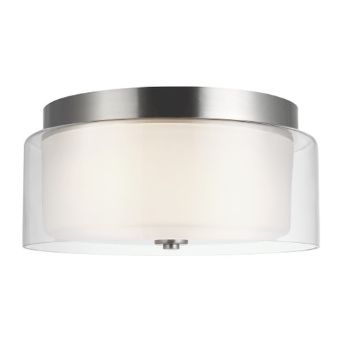 Elmwood Park traditional 2-light indoor dimmable ceiling semi-flush mount in brushed nickel silver f (38|7537302-962)