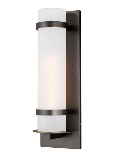 Alban modern 1-light LED outdoor exterior large round wall lantern sconce in antique bronze finish w (38|8718301EN3-71)