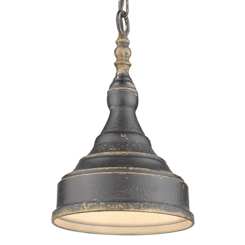 Golden Lighting Keating 1-light Pendant in Antique Black Iron and Antique Black Iron shade (36|0806-S ABI)