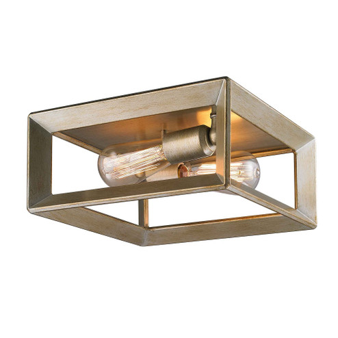 Golden Lighting Smyth 2-light Flush Mount in White Gold (36|2073-FM WG)