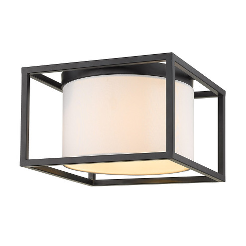 Golden Lighting Manhattan 2-light Flush Mount in Matte Black (36|2243-FM BLK-MWS)