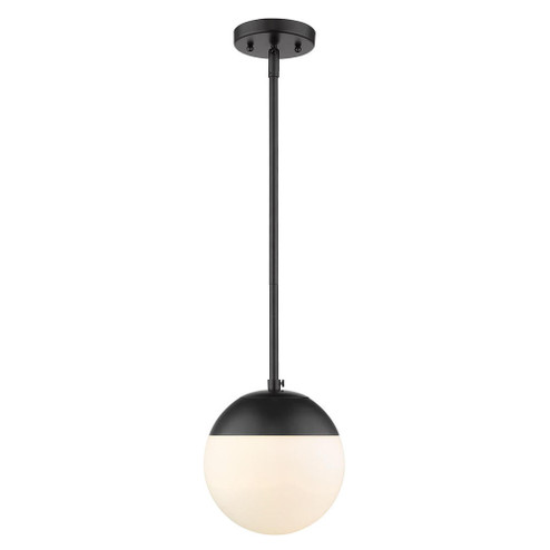 Dixon Small Pendant in Matte Black with Opal Glass and Matte Black Cap (36|3218-S BLK-BLK)