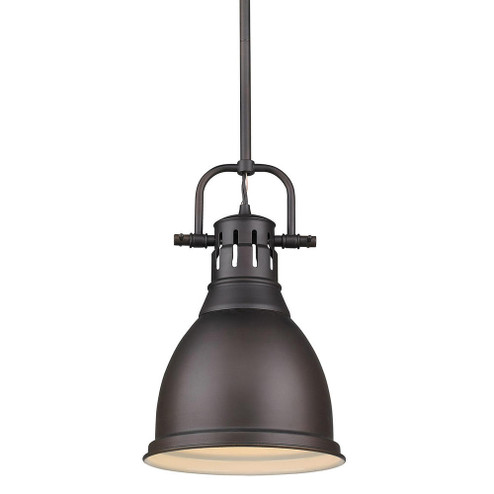 Duncan Small Pendant with Rod in Rubbed Bronze with a Rubbed Bronze Shade (36|3604-S RBZ-RBZ)