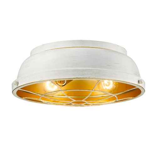 Golden Lighting Bartlett 2-light Flush Mount in French White (36|7312-FM FW)
