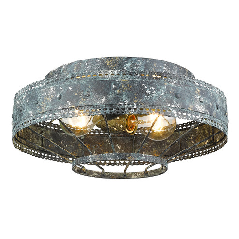 Wry Lighting Ferris 2-light Flush Mount in Blue Verde Patina (36|7856-FM VP)