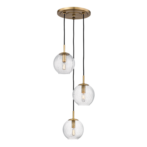 3 LIGHT PENDANT WITH CLEAR GLASS (57|2033-AGB-CL)