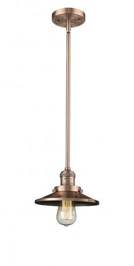 Railroad - 1 Light - 8 inch - Antique Copper - Stem Hung - Mini Pendant (3442|201S-AC-M3)