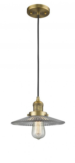 Halophane - 1 Light - 9 inch - Brushed Brass - Cord hung - Mini Pendant (3442|201C-BB-G2)