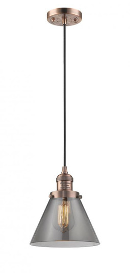 Cone - 1 Light - 8 inch - Antique Copper - Cord hung - Mini Pendant (3442|201C-AC-G43)