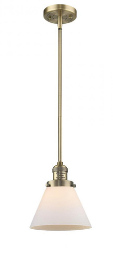 Cone - 1 Light - 8 inch - Brushed Brass - Stem Hung - Mini Pendant (3442|201S-BB-G41)