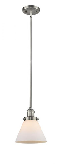 Cone - 1 Light - 8 inch - Brushed Satin Nickel - Stem Hung - Mini Pendant (3442|201S-SN-G41)