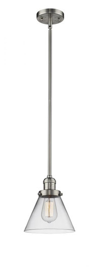 Cone - 1 Light - 8 inch - Brushed Satin Nickel - Stem Hung - Mini Pendant (3442|201S-SN-G42)