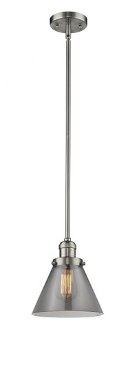 Cone - 1 Light - 8 inch - Brushed Satin Nickel - Stem Hung - Mini Pendant (3442|201S-SN-G43)