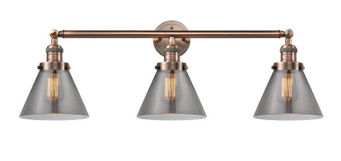 Cone - 3 Light - 32 inch - Antique Copper - Bath Vanity Light (3442|205-AC-G43)