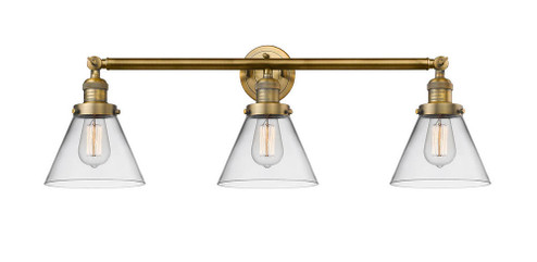 Cone - 3 Light - 32 inch - Brushed Brass - Bath Vanity Light (3442|205-BB-G42)