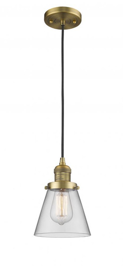 Cone - 1 Light - 6 inch - Brushed Brass - Cord hung - Mini Pendant (3442|201C-BB-G62)