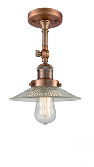 Halophane - 1 Light - 9 inch - Antique Copper - Adjustable Semi-Flush Mount (3442|201F-AC-G2)
