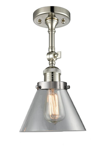 Cone - 1 Light - 8 inch - Polished Nickel - Adjustable Semi-Flush Mount (3442|201F-PN-G42)