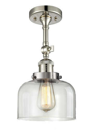 Bell - 1 Light - 8 inch - Polished Nickel - Adjustable Semi-Flush Mount (3442|201F-PN-G72)