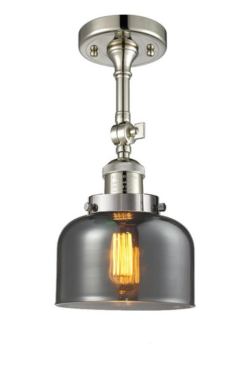 Bell - 1 Light - 8 inch - Polished Nickel - Adjustable Semi-Flush Mount (3442|201F-PN-G73)