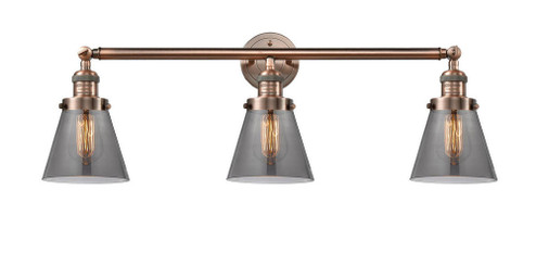 Cone - 3 Light - 30 inch - Antique Copper - Bath Vanity Light (3442|205-AC-G63)