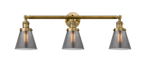 Cone - 3 Light - 30 inch - Brushed Brass - Bath Vanity Light (3442|205-BB-G63)