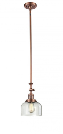 Bell - 1 Light - 8 inch - Antique Copper - Stem Hung - Adjustable Mini Pendant (3442|206-AC-G72)