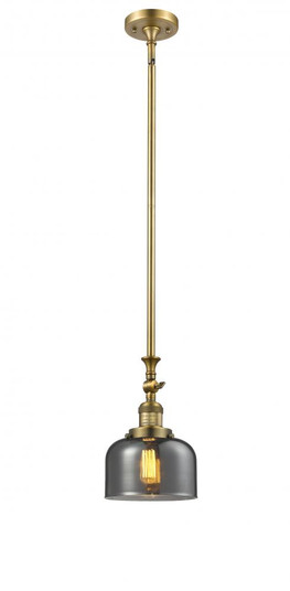 Bell - 1 Light - 8 inch - Brushed Brass - Stem Hung - Adjustable Mini Pendant (3442|206-BB-G73)