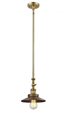 Railroad - 1 Light - 8 inch - Brushed Brass - Stem Hung - Adjustable Mini Pendant (3442|206-BB-M4)