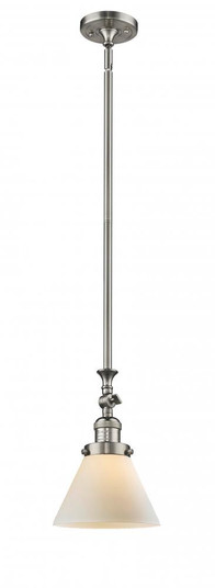 Cone - 1 Light - 8 inch - Brushed Satin Nickel - Stem Hung - Adjustable Mini Pendant (3442|206-SN-G41)