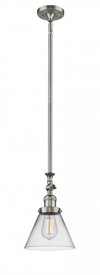 Cone - 1 Light - 8 inch - Brushed Satin Nickel - Stem Hung - Adjustable Mini Pendant (3442|206-SN-G42)