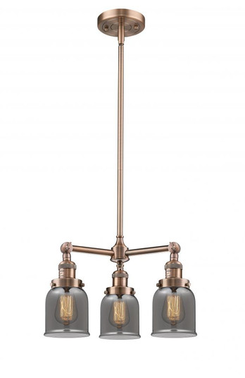 Bell - 3 Light - 19 inch - Antique Copper - Stem Hung - Chandelier (3442|207-AC-G53)