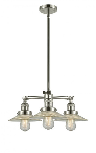 Halophane - 3 Light - 22 inch - Polished Nickel - Stem Hung - Chandelier (3442|207-PN-G2)