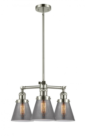 Cone - 3 Light - 19 inch - Polished Nickel - Stem Hung - Chandelier (3442|207-PN-G63)