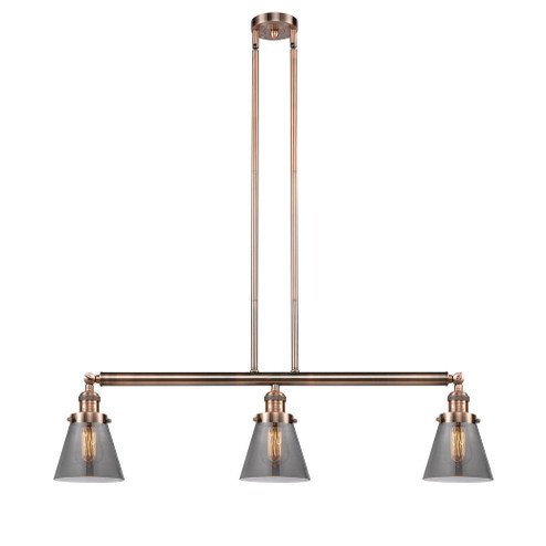 Cone - 3 Light - 39 inch - Antique Copper - Stem Hung - Adjustable Island Light (3442|213-AC-G63)