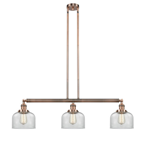 Bell - 3 Light - 41 inch - Antique Copper - Stem Hung - Adjustable Island Light (3442|213-AC-G72)