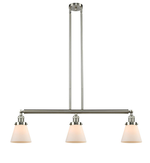 Cone - 3 Light - 39 inch - Brushed Satin Nickel - Stem Hung - Adjustable Island Light (3442|213-SN-G61)