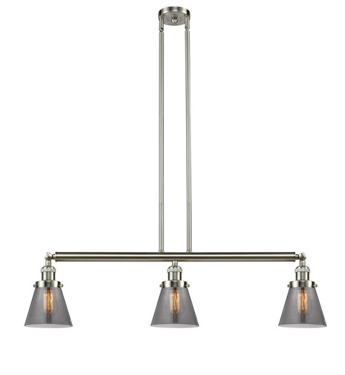 Cone - 3 Light - 39 inch - Brushed Satin Nickel - Stem Hung - Adjustable Island Light (3442|213-SN-G63)