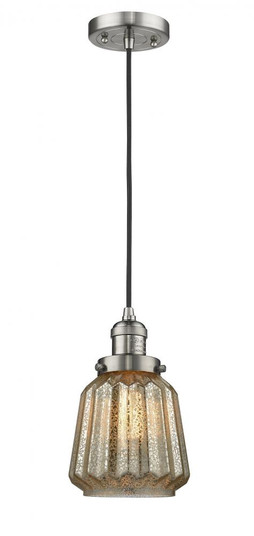 Chatham - 1 Light - 7 inch - Brushed Satin Nickel - Cord hung - Mini Pendant (3442|201C-SN-G146)